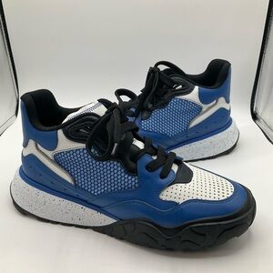 Alexander McQueen Court Trainer Blue and Black Sneakers Shoes Size 41 (11 US)